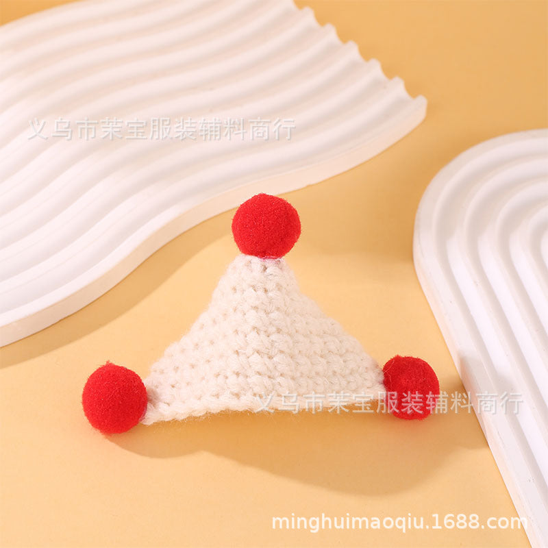 Wholesale 10pcs/pack Mini Knitted Pet Doll Triangle Hat Pet Accessories DIY Wool Doll Accessories